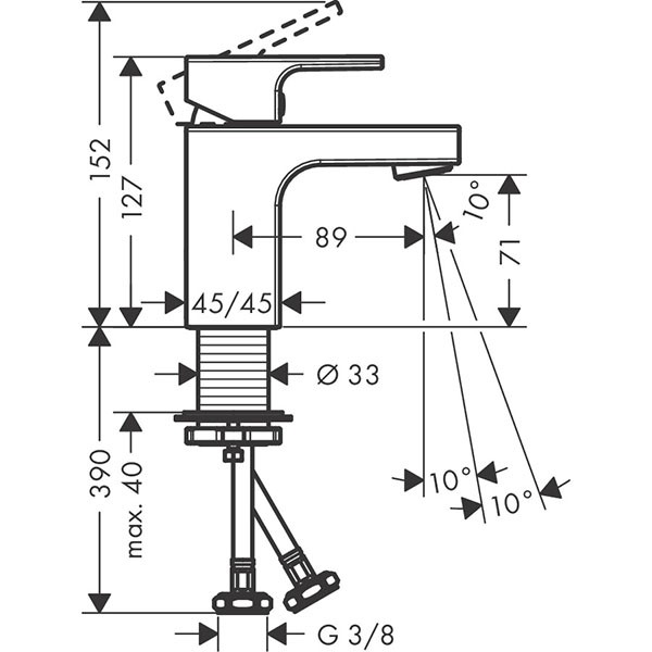 HG Waschtischmischer 70 Vernis Shape ohne Ablaufgarnitur chrom