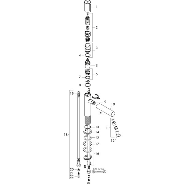 Hansgrohe Waschtischmischer 80 Axor Uno Select ohne Ablaufgarnitur BN