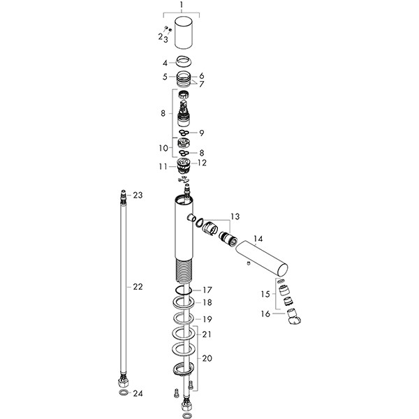 Hansgrohe Waschtischmischer 80 Axor Uno Zerogriff ohne Ablaufgarnitur BN