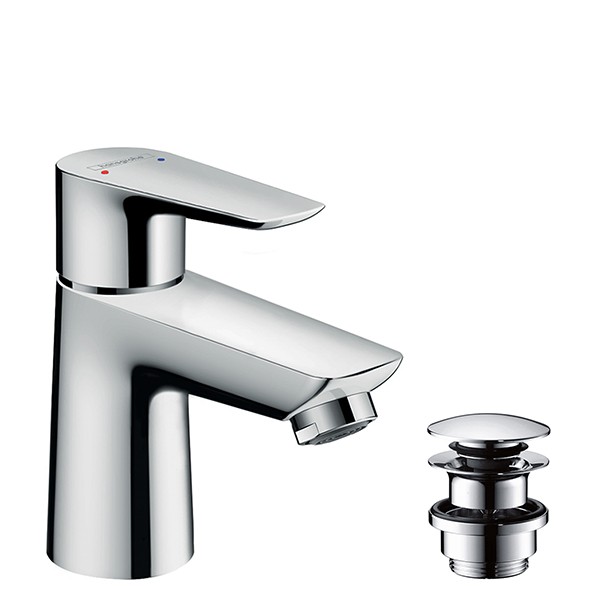 Hansgrohe Waschtischmischer 80 Talis E chrom mit Push-Open Ablaufgarnitur