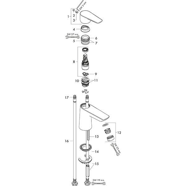 Hansgrohe Waschtischmischer 80 Talis E chrom mit Push-Open Ablaufgarnitur