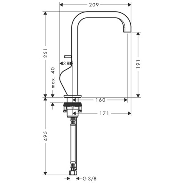 Hansgrohe Waschtischmischer Axor Citterio chrom mit hohem Auslauf