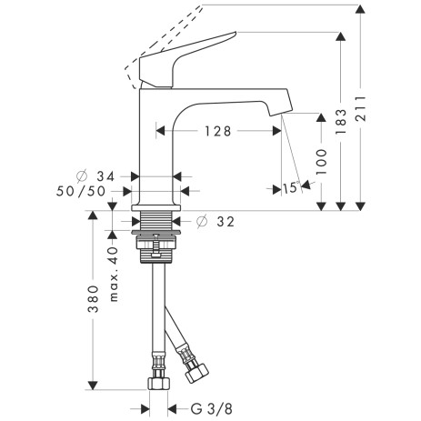 Hansgrohe Waschtischmischer Axor Citterio M ohne Ablaufgarnitur chrom