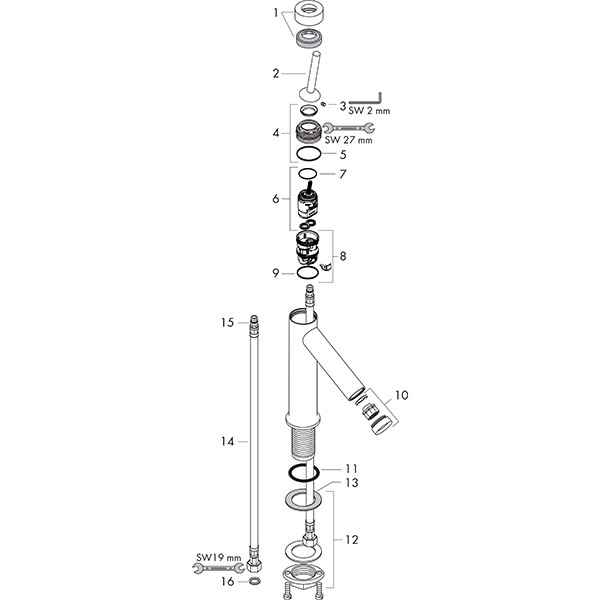 Hansgrohe Waschtischmischer AXOR Starck ohne Zugstange u.Ablaufgarnitur chrom