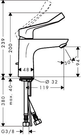 HG Waschtischmischer Focus Care 100 chrom