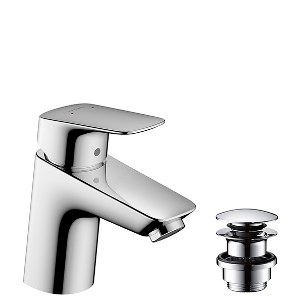 HG Waschtischmischer Logis 70 chrom mit Push-Open Ablaufgarnitur
