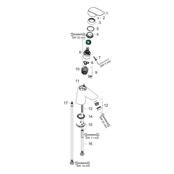 HG Waschtischmischer Logis 70 CoolStart chrom ohne Ablaufgarnitur