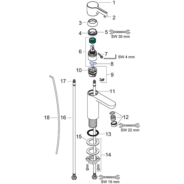 Hansgrohe Waschtischmischer Metris S chrom  