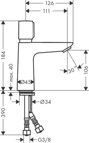 Hansgrohe Waschtischmischer Selbstschluss Talis E chrom mit Temperaturregelung