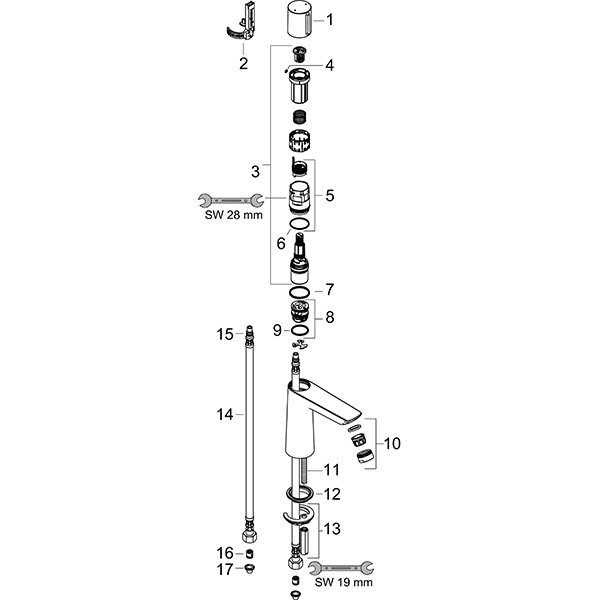 Hansgrohe Waschtischmischer Selbstschluss Talis E chrom mit Temperaturregelung