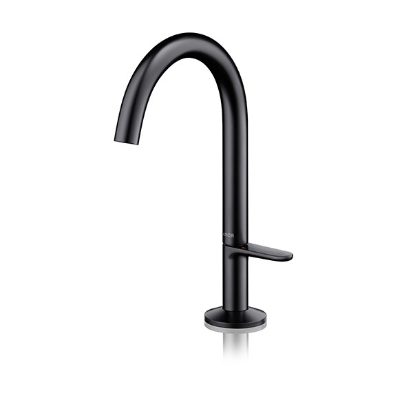 Hansgrohe Waschtischmischer Select 170 Axor One mit Push-Open, Ablaufgarnitur, mattschwarz