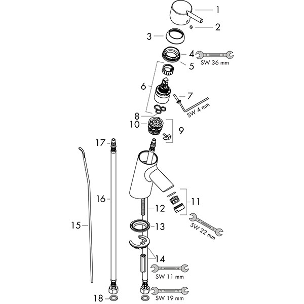 Hansgrohe Waschtischmischer Talis S chrom 