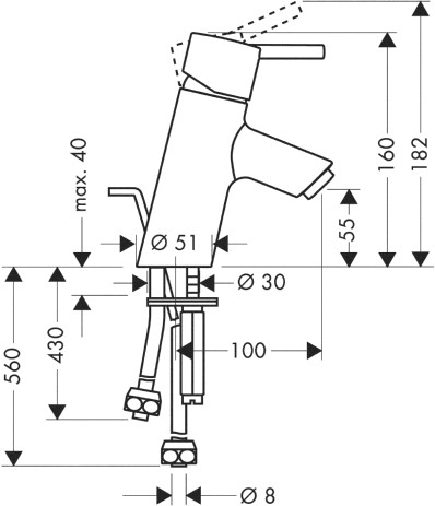 Hansgrohe Waschtischmischer Talis S Niederdruck chrom