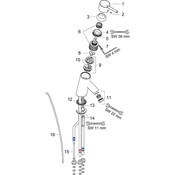 Hansgrohe Waschtischmischer Talis S Niederdruck chrom