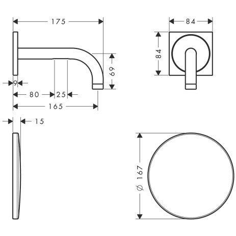 Hansgrohe Waschtischmischer Unterputz Axor Uno 2 Elektronik chrom kurzer Auslauf