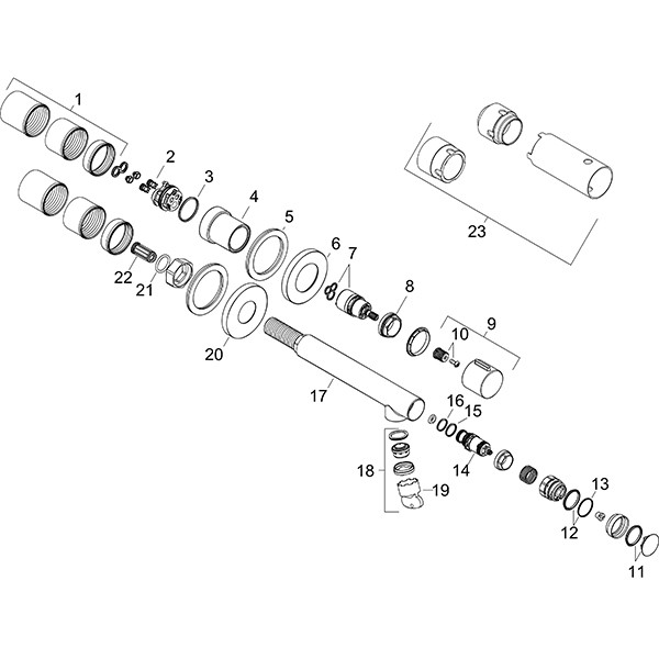 Hansgrohe Waschtischmischer Unterputz Axor Uno Select FS chrom kurzer Auslauf