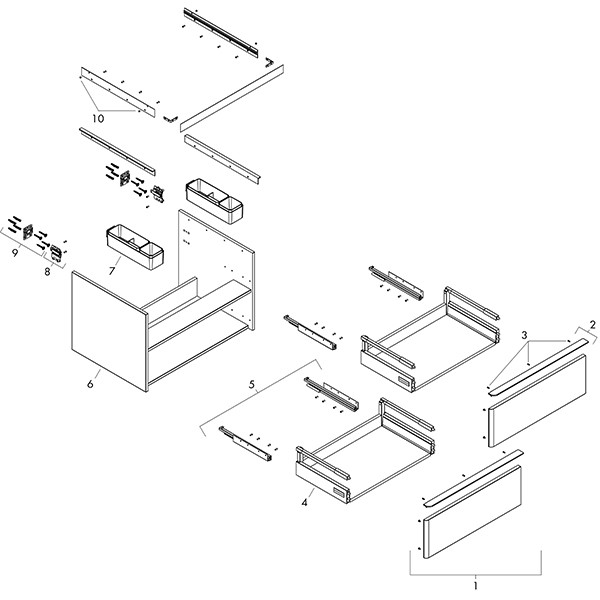 Hansgrohe Waschtischunterschrank Xelu Q NBD 1180x540mm m. 2 SK f.Kons.m.AWT chr