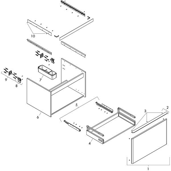 Hansgrohe Waschtischunterschrank Xelu Q we hgl 1180x540mm 1SK f.Kon./AWT ge chr