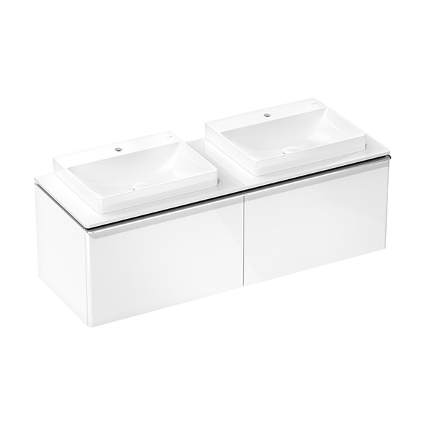 Hansgrohe Waschtischunterschrank Xelu Q we hgl 1560x540mm 2SK f.Kon./AWT ge chr