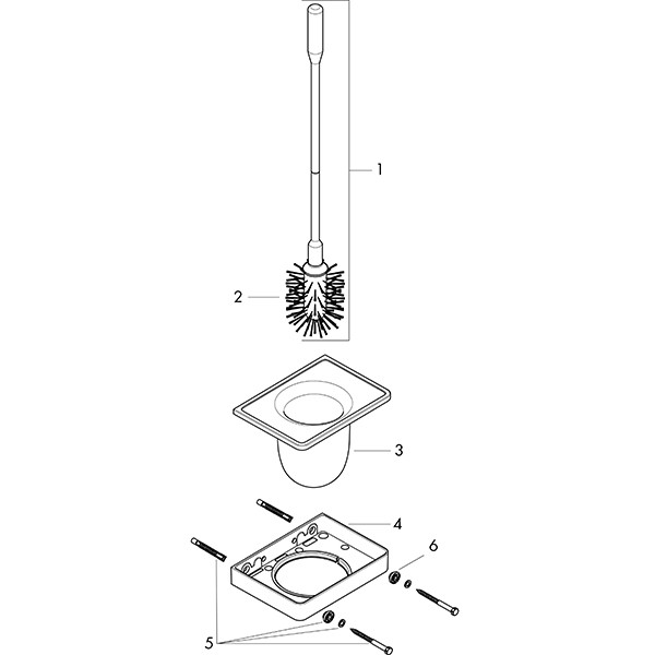 Hansgrohe WC-Bürste Axor Universal Accessories chrom mit Wandhalter