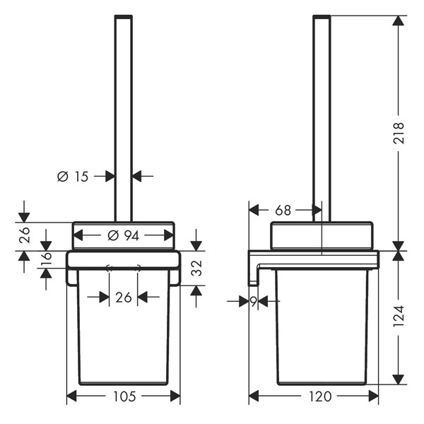 HG WC Bürstenhalter AddStoris Wandversion PGO