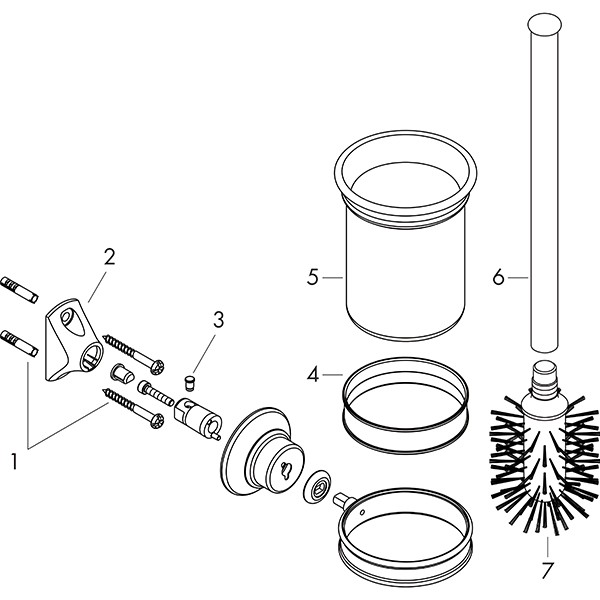 Hansgrohe WC Bürstenhalter Axor Montreux Wandversion mit Bürste, nickel gebürstet 42035820