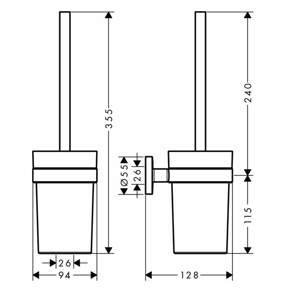 HG WC Bürstenhalter Logis Universal Wandversion chrom