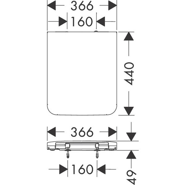 Hansgrohe WC Sitz EluPura Q m.Befestigung oben o.Absenkautomatik m.Schnellverschl.weiß