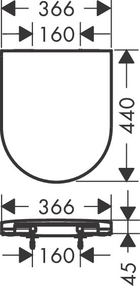 Hansgrohe WC Sitz EluPura S m.Befestigung oben o.Absenkautomatik m.Schnellverschl.weiß