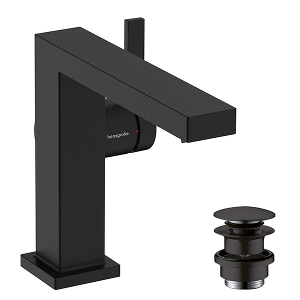 Hansgrohe WTM 110 Tecturis E Fine CoolStart mit Push-Open Ablaufgarnitur Matt Black