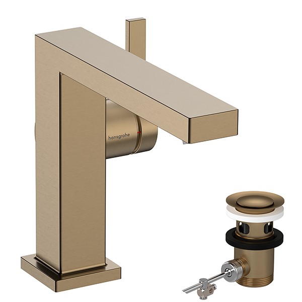 Hansgrohe WTM 110 Tecturis E Fine CoolStart mit Zugstangen-Ablaufgarnitur Brushed Bronze
