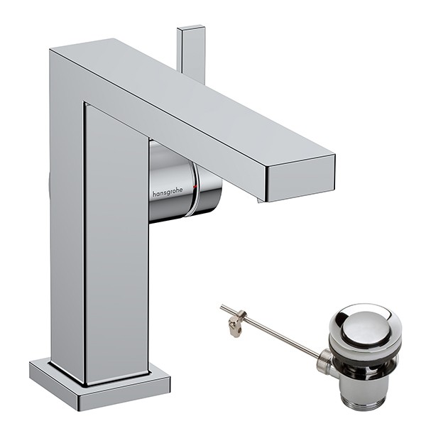 Hansgrohe WTM 110 Tecturis E Fine CoolStart mit Zugstangen-Ablaufgarnitur chrom
