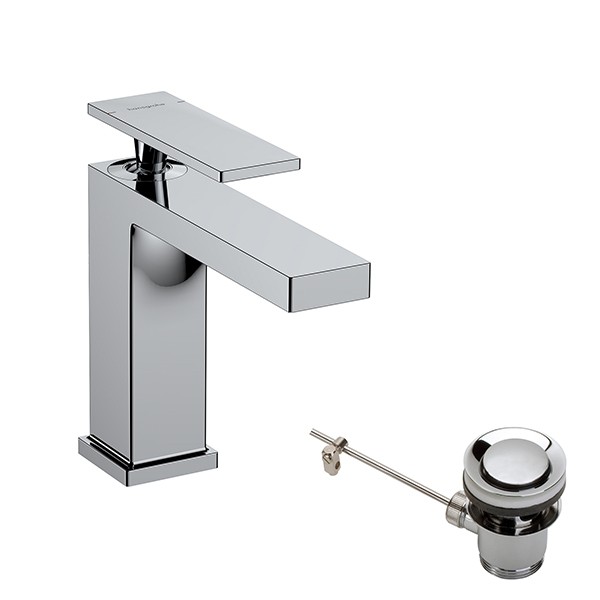 Hansgrohe WTM 110 Tecturis E mit Zugstangen-Ablaufgarnitur chrom
