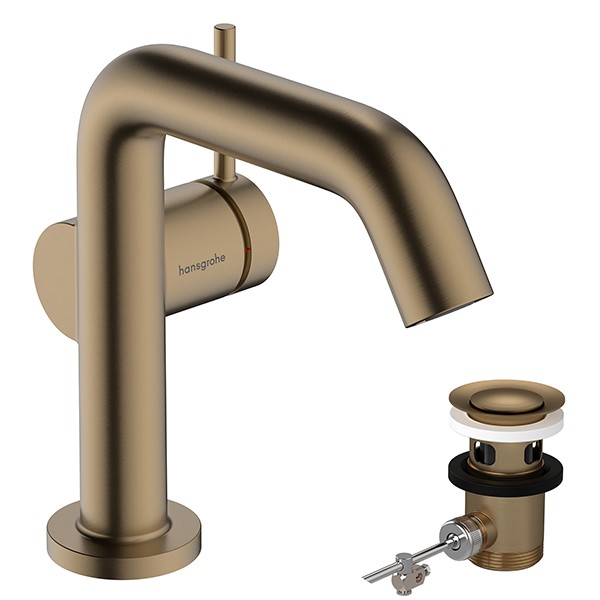 Hansgrohe WTM 110 Tecturis S Fine CoolStart mit Zugstangen-Ablaufgarnitur Brushed Bronze