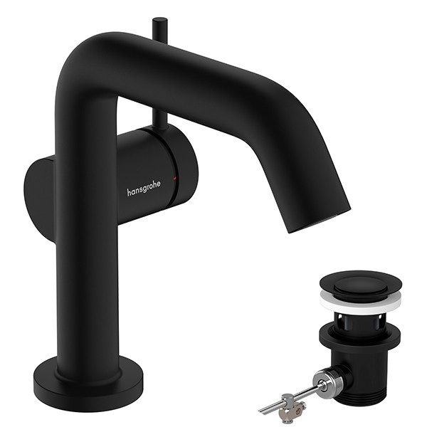 Hansgrohe WTM 110 Tecturis S Fine CoolStart mit Zugstangen-Ablaufgarnitur Matt Black