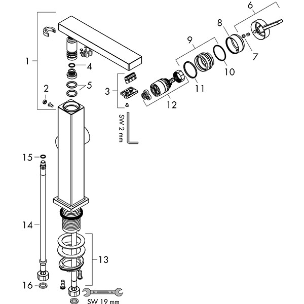 Hansgrohe WTM 210 Tecturis E Fine CoolStart Schwenkauslauf m.Push-Open Ablaufgar. Matt Black