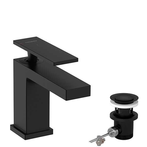 Hansgrohe WTM 80 Tecturis E CoolStart EcoSmart+ mit Ablaufgarnitur Matt Black