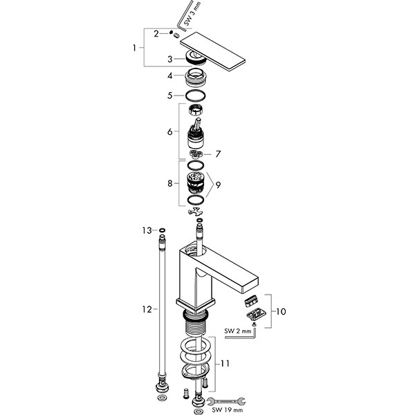 Hansgrohe WTM 80 Tecturis E CoolStart ohne Ablaufgarnitur Matt White