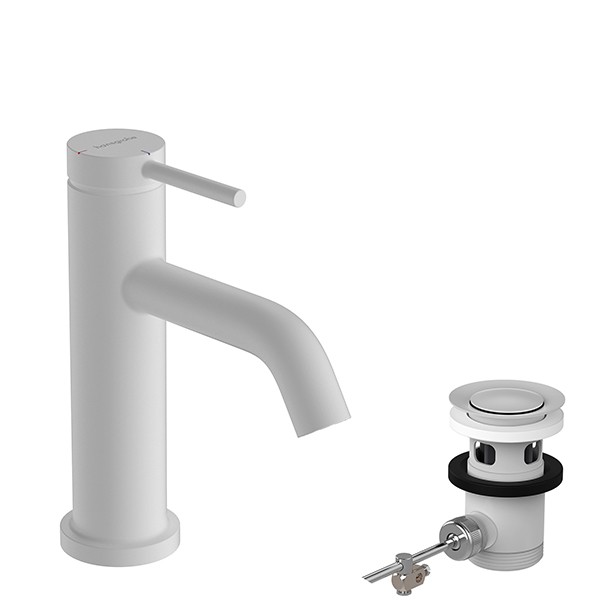 Hansgrohe WTM 80 Tecturis S CoolStart mit Zugstangen-Ablaufgarnitur Matt White