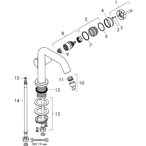 Hansgrohe WTM Tecturis S 240 Fine CoolStart mit Push-Open Ablaufgarnitur chrom