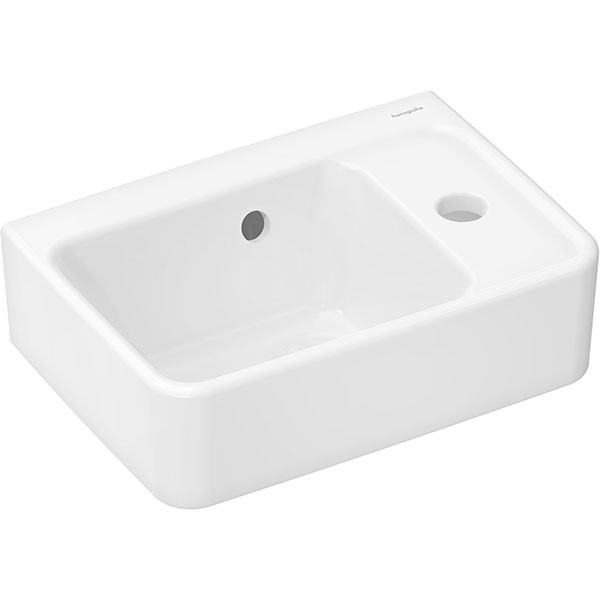Hansgrohe Xanuia Q Handwaschbecken 360/250 mit Hahnloch und Überlauf, SmartClean Weiß
