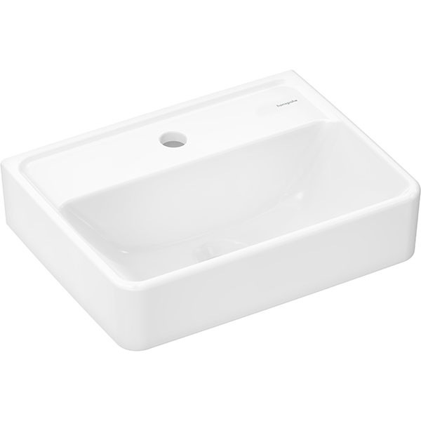 Hansgrohe Xanuia Q Handwaschbecken 450/340 mit Hahnloch ohne Überlauf, SmartClean Weiß
