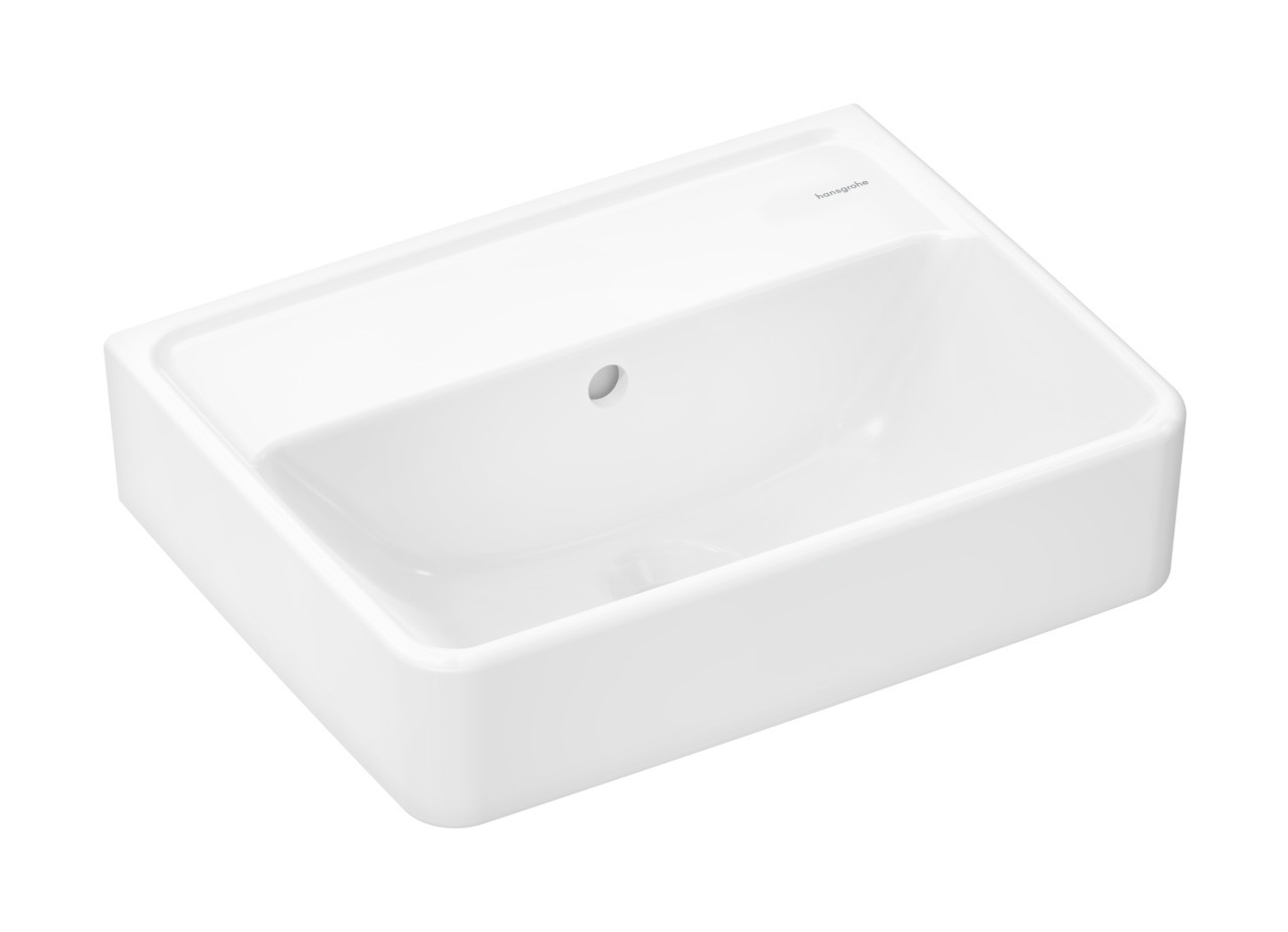 Hansgrohe Xanuia Q Handwaschbecken 450/340 ohne Hahnloch mit Überlauf, SmartClean Weiß