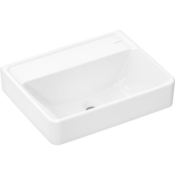 Hansgrohe Xanuia Q Handwaschbecken 500/390 ohne Hahnloch und Überlauf, SmartClean Weiß