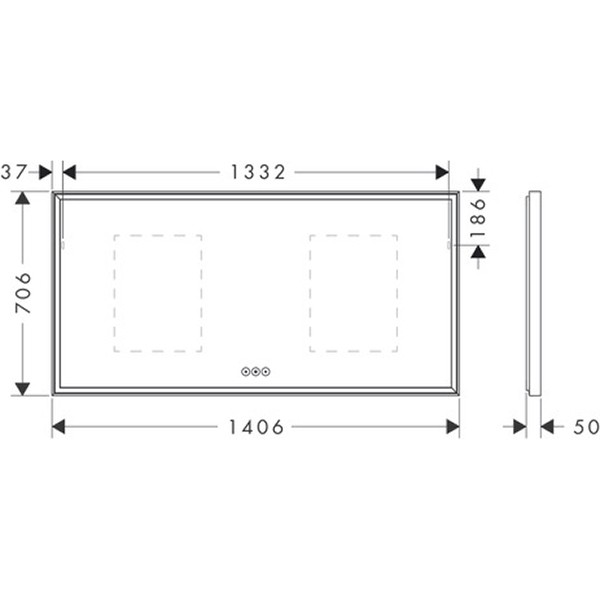 Hansgrohe Xarita E Spiegel 1400/50 m.LED Beleuchtung kapaz.Berührungssen. Matt White