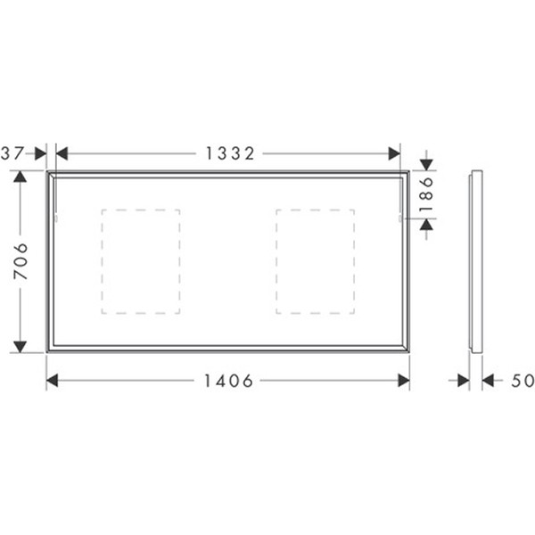 Hansgrohe Xarita E Spiegel 1400/50 mit LED Beleuchtung IR Sensor Mattweiß