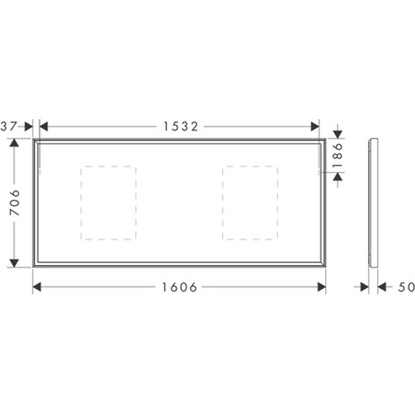 Hansgrohe Xarita E Spiegel 1600/50 mit LED Beleuchtung IR Sensor Mattweiß