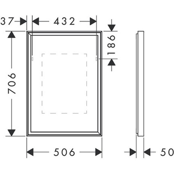 Hansgrohe Xarita E Spiegel 500/50 mit LED Beleuchtung IR Sensor Mattweiß