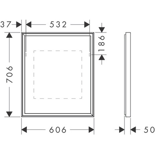 Hansgrohe Xarita E Spiegel 600/50 mit LED Beleuchtung IR Sensor Mattweiß