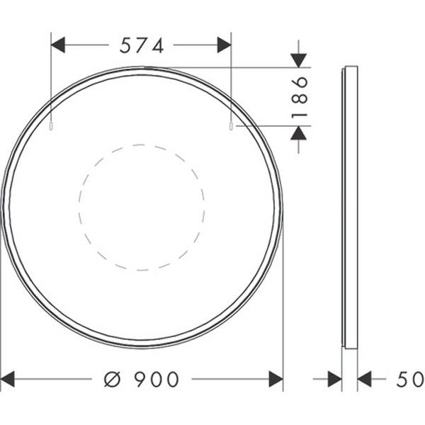 Hansgrohe Xarita S Spiegel 900/50 mit LED Beleuchtung IR Sensor Mattweiß